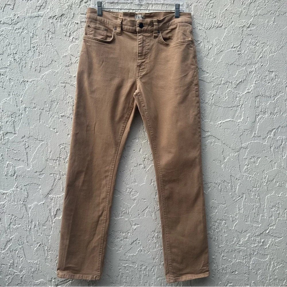 TECOVAS Pants Men 32/32 Denim 5 Pocket Straight Tan Western Coyboy